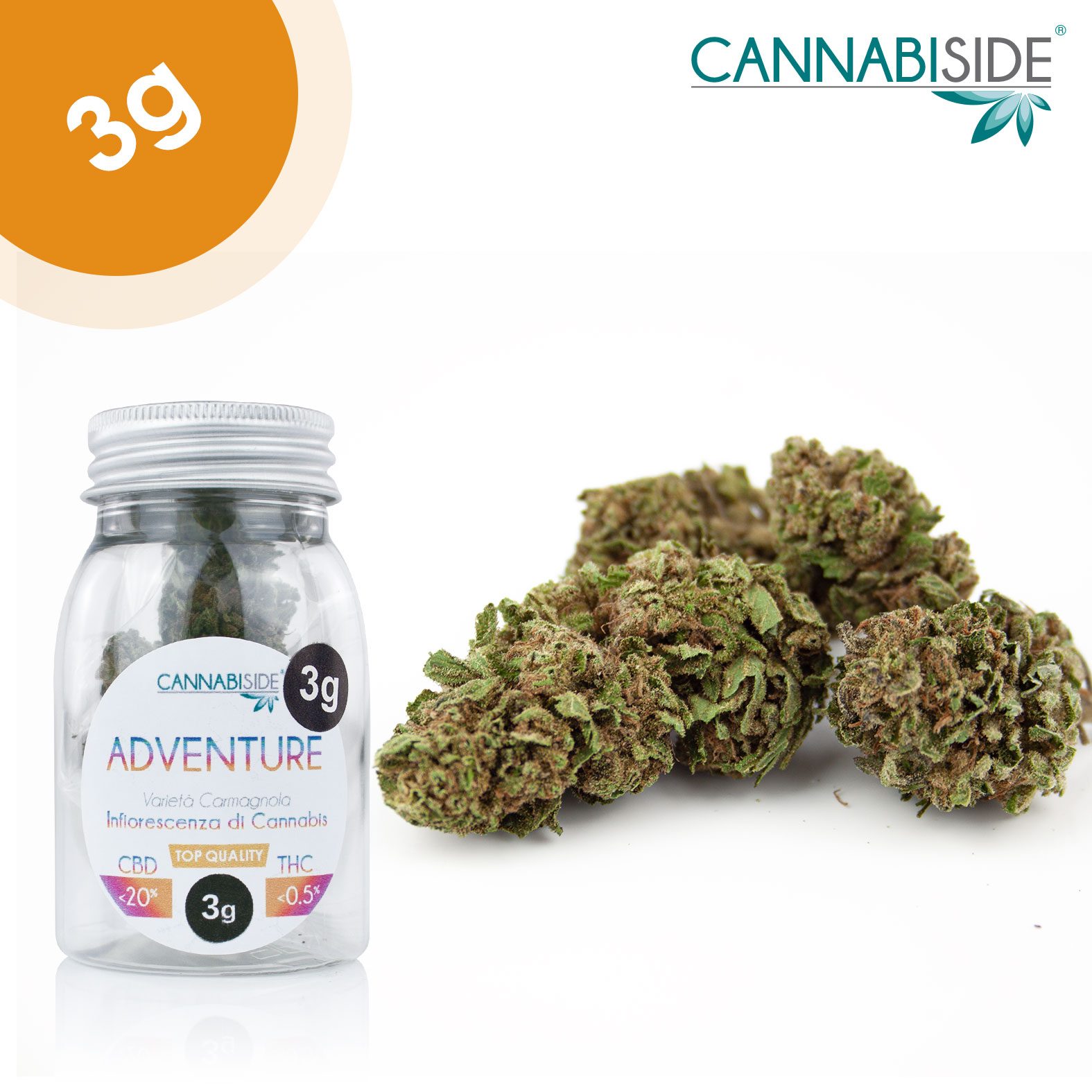 Adventure Seedless Legal CBD Cannabis Top Quality 3g