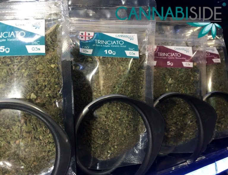 Detail of the Hemp Products in the Vending Machine H24 Stock