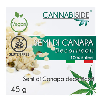 Etichetta Fronte Semi di Canapa Sativa decorticati