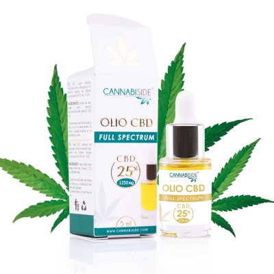 Olio Cbd al 25 % Full Spectrum di Cannabis Sativa 5 ml