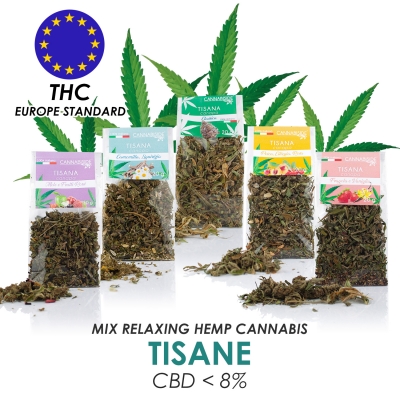 Tisane alla Canapa Rilassanti. Scopri i 5 Gusti delle Tisane a Basse di Cannabis Sativa con Cbd Naturale